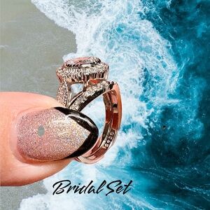 Elegant Sterling Silver Bridal Ring Set